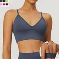 CNSHELL Seamless Custom Logo Removable Chest Pads Adjustable Straps Yoga Fitness Running Gym Sports Bra