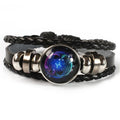 Vintage 12 Zodiac Sign Leather Adjustable Bracelet Multilayer Braided Rope Handmade Leather Bracelets Men