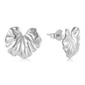 QINGXIN CUSTOM OEM Fine Jewelry Women's Luxury Personalized Irregular Womens 925 Silver Lotus Leaf Stud Earrings