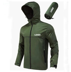 Classic Universal Thin Waterproof Lightweight Breathable Packable Foldable Rain Jacket Front for Fishing Hunting Hiking Camping