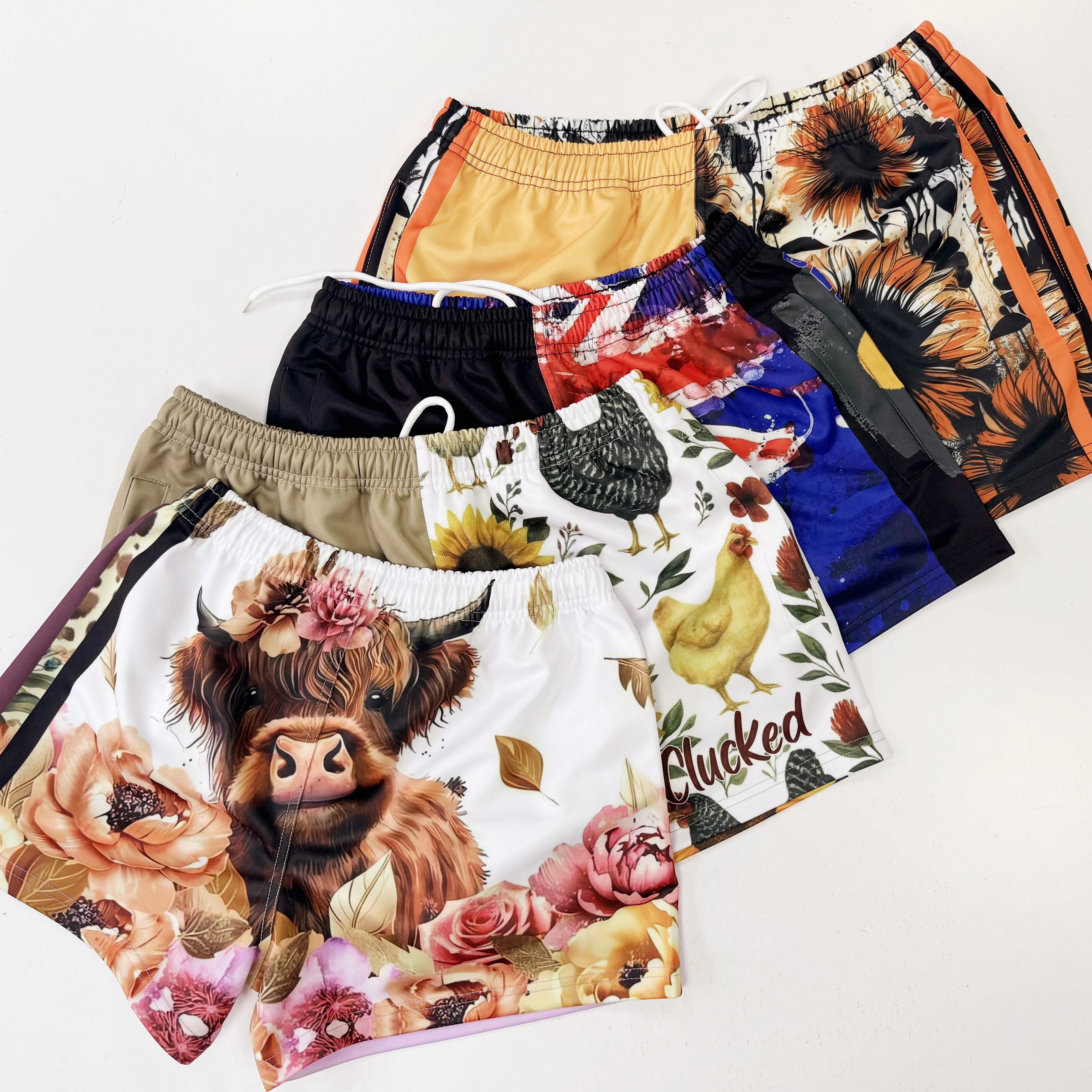 Wholesale Rugby Womens Shorts Activewear Sublimation Polyester Breathable Quick Dry Two Tone Footy Shorts Customised Hidden