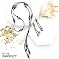 Factory Wholesale Freshwater Pearl Choker Necklace Personality Leather Rope Necklace Earring Sets for Women
