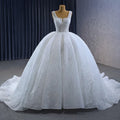 Jancember 231100 Luxury Long Tail Sequins Square Collar Ball Gown Wedding Bridal Dresses