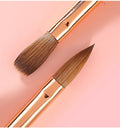 Professional Nail UV Gel Art Brush 100% Pure Kolinsky Flat Hair Luxury French Style with Acrylic Pink Handle Nail Art Supplies