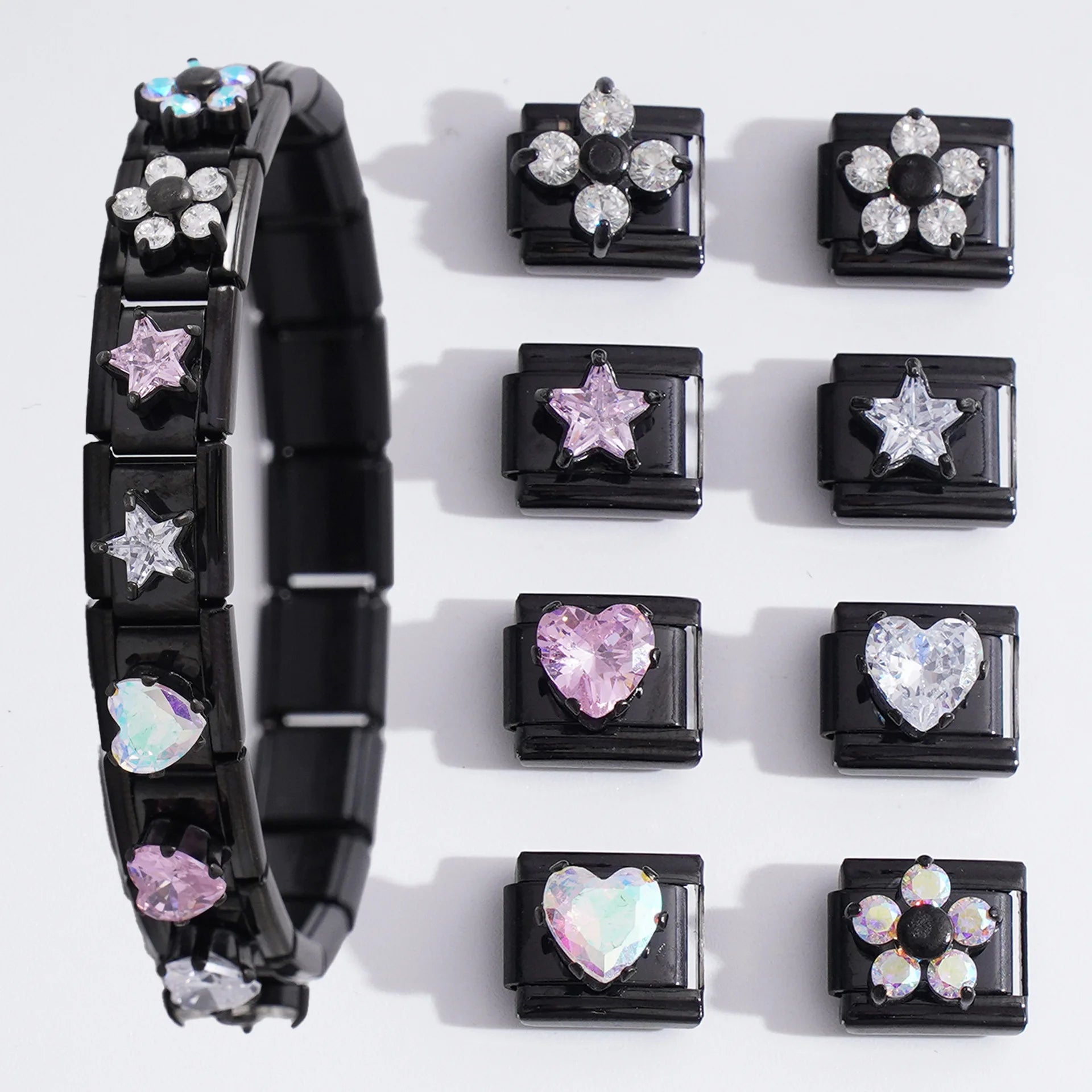 Italian DIY All-Match Universal Fashion Charm Bracelets Elastic Stainless Steel Cross-Border Accessory Chains