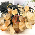Natural Stone Citrine Pendant Necklace Natural Druzy Topaz Quartz Gemstone Pendant Necklace for Women and Men
