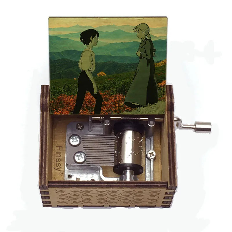 Custom Howl's Moving Castle DIY Carved Music Box Music Theme Song Merry-go-round of Life Christmas Birthday New Year Gift