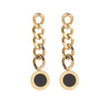 Dainty Stainless Steel Cuban Chain Tassels Earring Shell Pendant Stud Earring