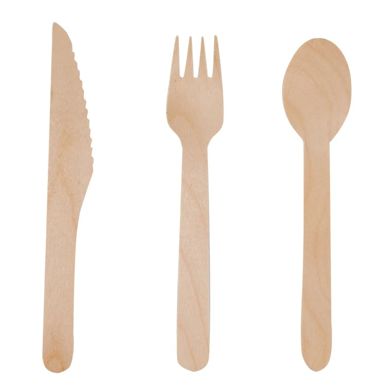Wholesale Eco-friendly Biodegradable Mini Disposable High Temperature Resistant Wooden Fork and Spoon for Restaurant Dining Room