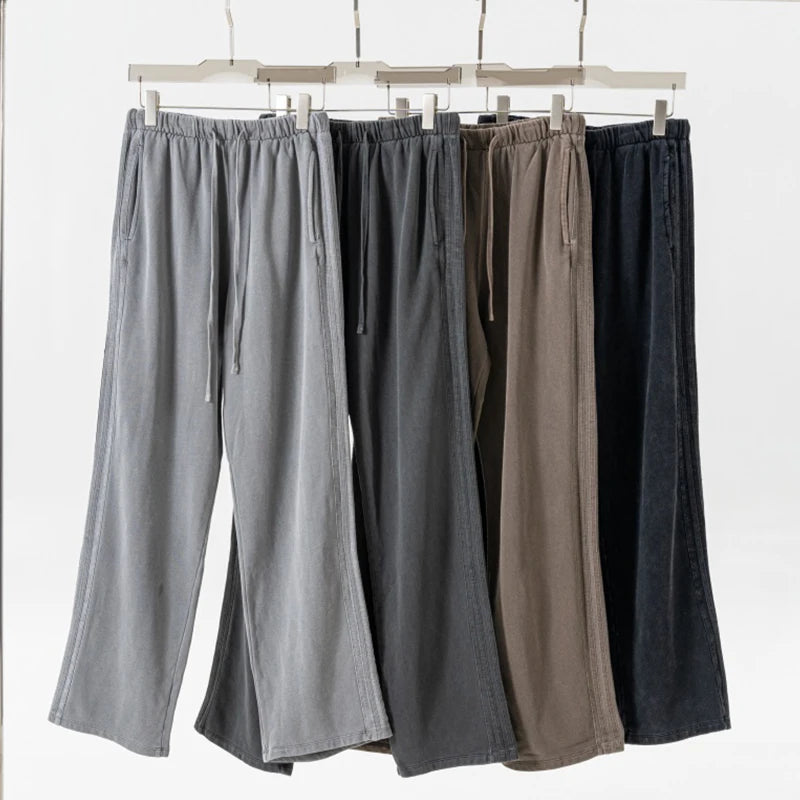 Custom Design Logo  Plus Size Men's Jogger Running Baggy Track Pants Casual Straight Leg Wide Leg Sweat Pants
