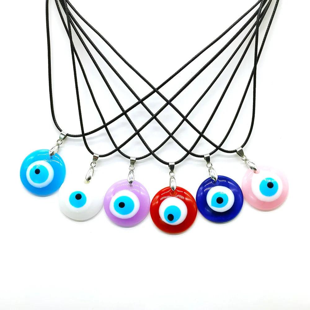2025 Crystal Wholesale Turkey Colorful Resin Evil Eye Pendant Necklace