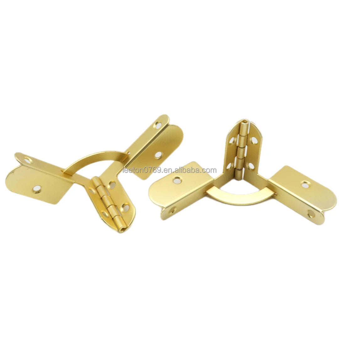 Stock Supply Good Quality 31 X 43 X 43 X 1.2mm Shiny Gold 90 Degree Strong Quadrant Box Hinge