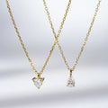 Starsgem Hpht Cvd Loose Diamond 14k Yellow Gold Lab Diamond 0.25ct Trillion Pear Necklace