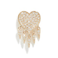 Gemnel Classic 925 Silver Diamond Heart Fringe Stud Fashion 14k Gold Plated Earrings Gift