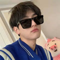 Retro Sunglasses Vintage Fashionable Eyeglasses Black and White Logo Printing on Eyeglasses Tortoiseshell Square Sunglasses