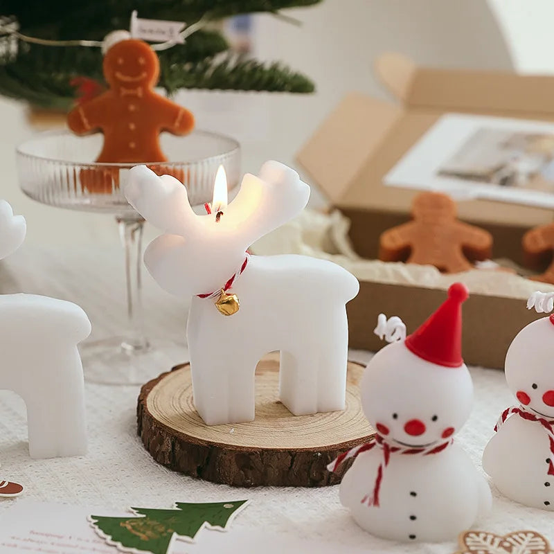 Christmas Scented Candle Wholesale Candle Gift Set Creative Decoration Gift Christmas Elk Snowman Scented Candles