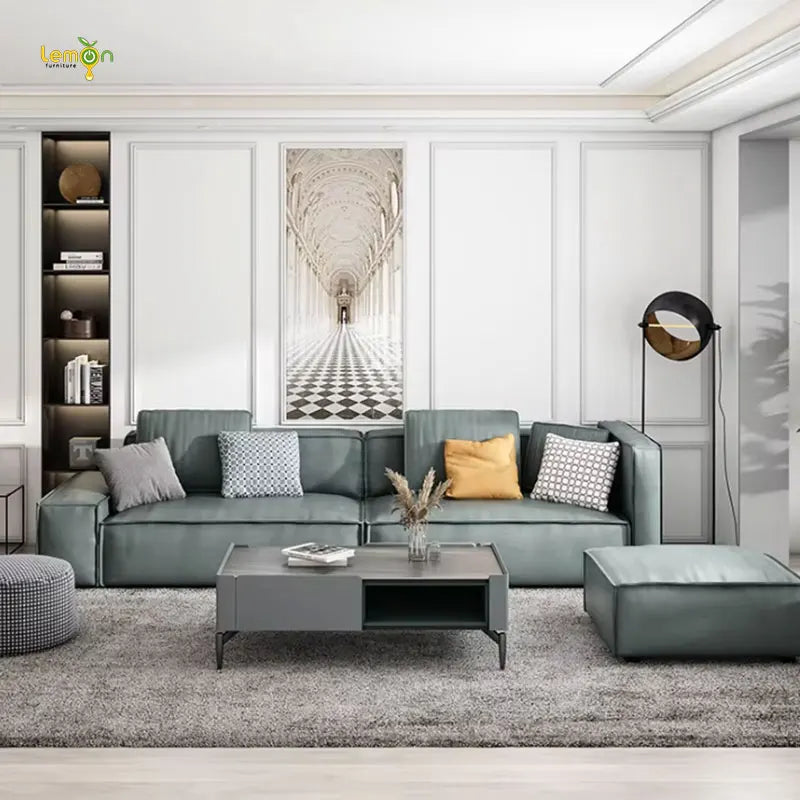 Modern Nordic Design Disposable Cheap Three Seater Living Room Leathaire Fabric Sofas Modular Sectional Corner Sofa for Home