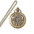 Wholesale Vintage Hollow Quartz Pocket Watch Compass Antique Style Yellow Gold Case 3BAR Water Resistant Popular Commemorative