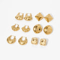 CLIORO Stainless Steel Stud Earrings Hoop Earrings Trendy Gold Plated Hollow Chunky Unique Earrings Jewelry for Women