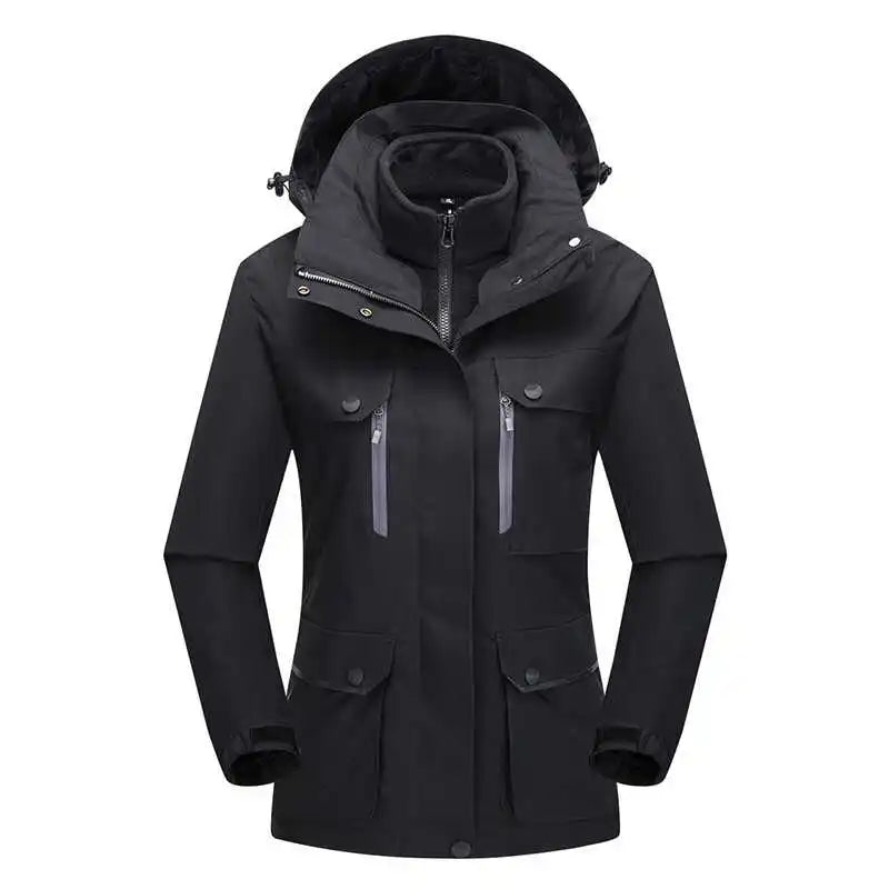 Custom Logo Two-Piece 3 in 1 Waterproof Windproof Winter Jacket for Men Women Casual Style Outdoor Camping Hiking Zipper Closure