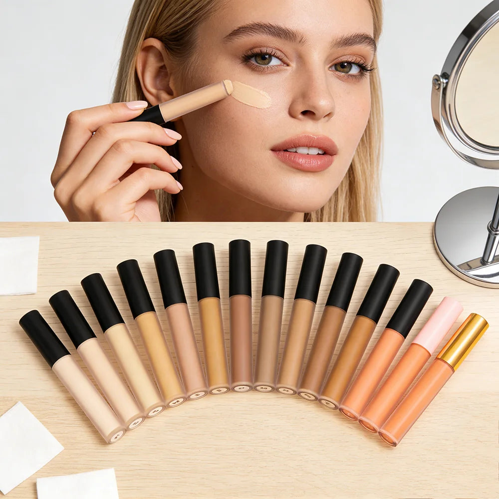 OEM Custom Natural Cosmetics Long-Lasting Waterproof Face Makeup Liquid Foundation Private Label Concealer Cream for Skin Care
