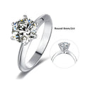 Abiding Custom Mossanite Jewelry Ring Round 8mm Solitaire Moissanite 2ct Carat 6 Prong Setting 925 Sterling Silver Finger Ring