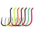 Wholesale Luminous High Carbon Steel Fishing Hooks UV Fluorant Offset Octopus Beak Bait Saltwater Fishhook Accessories #10-#10/0