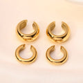Non Pierced Cuff Earring Ear Ring for Women Stainless Steel Jewelry 18K Gold Plated No Piercing Ear Hole Cuff Clip on Earrings