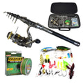 New Spring Outdoor Travel Portable Fishing Set Carbon Fiber Rod Reel Line Lure Kit Bag for Carp Bass for Lake and Stream