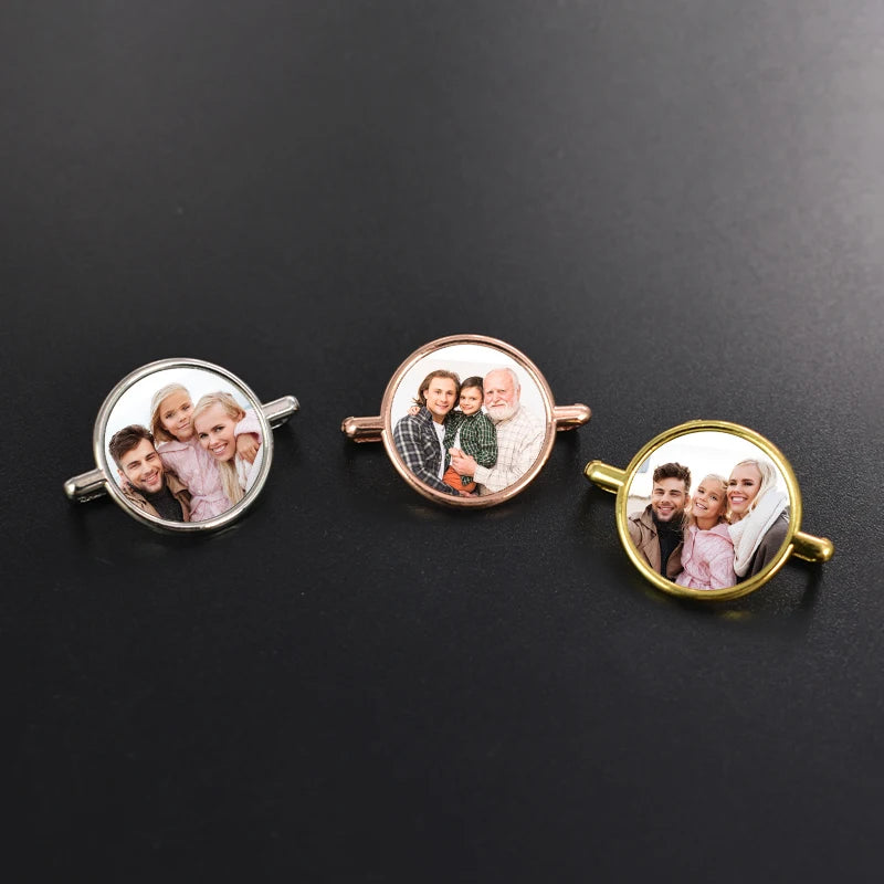 Metal Smart Watch Band Charms Blanks Silver Gold Photo Charm Watch Decoration Sublimation Watch Band Charms-Circle
