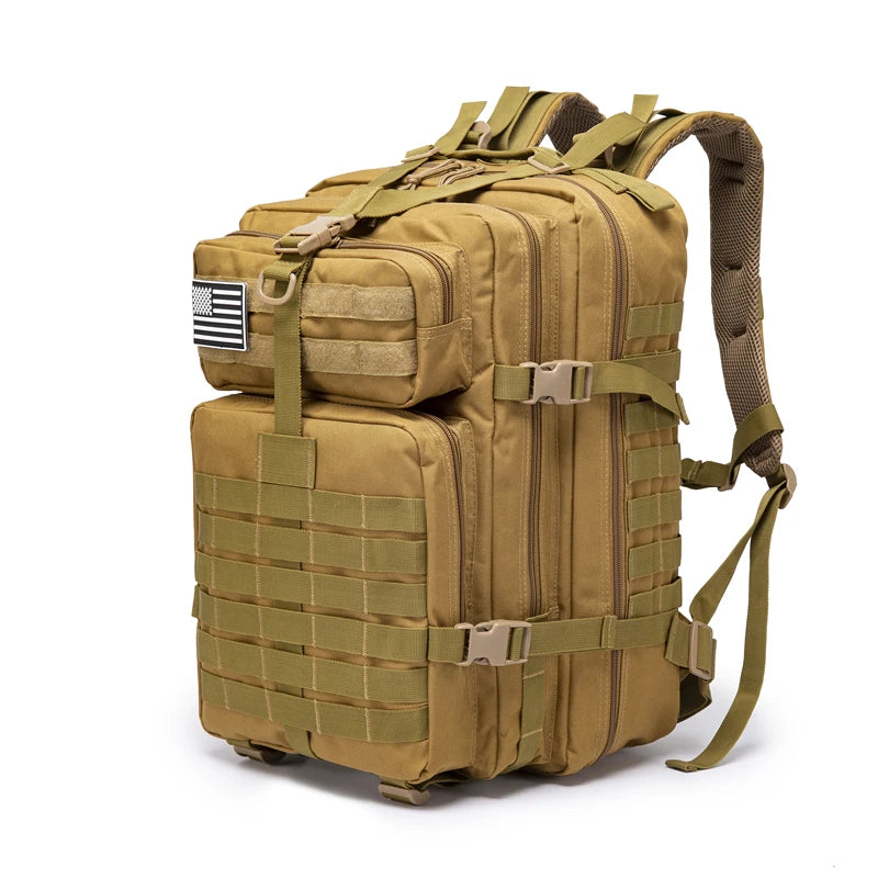 GAF 600d Tactical Backpack Zipper Closure Waterproof Anti-Theft Features 36-56L Capacity Multi-Function Polyester Backpack