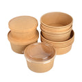 SenAng05 Eco Friendly 1000ml Noodle Soup Salad Bowl Kraft Paper Disposable Serving Bowl With Lid Best Selling Product