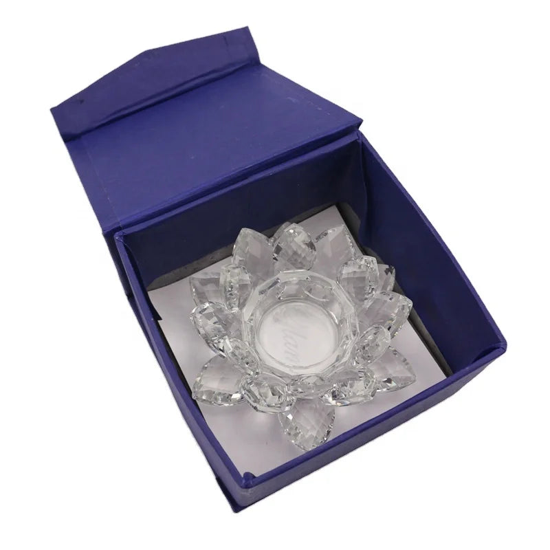 Tealight Crystal Lotus Candle Holder Wholesale Crystal Lotus Decor Crystal Lotus Flower Big Glass Candle Holder Candle Stick