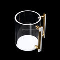 Judaica Jewish Gold Black Handle Clear Round Acrylic Lucite Washing Cup