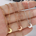 Elegant Tarnish Free PVD 18K Gold Silver Rose Plated 316L Stainless Steel New Moon Crescent Pendant Necklace Jewelry for Women
