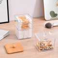 Elegant Desktop Makeup Organizer Plastic Bamboo Lid Hot Product Stackable Cosmetic Case for Eyebrow Pencil Makeup Holder