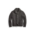 Factory Wholesale Custom Plaid V-neck Pure Gray Thickened Wool/Nylon Fuzzy Knitted Winter Men's Sweater Cardigan