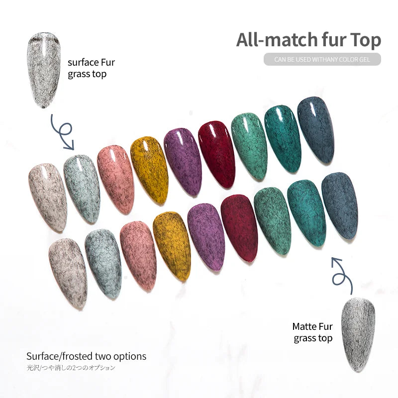 JTING Hot Popular Fur Top Coat Nail Gel OEM Custom Private Design with Free Sample Service Fur Top Coat Matte Nail Gel Polish MegaBDM
