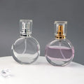 Wholesale Empty 25ml Flat Round Parfum Decant Round Refillable Thick Perfume Glass Bottle
