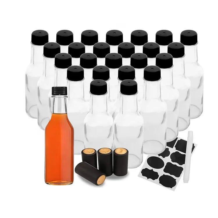 Cheap 100ml Glass Hot Sauce Bottles Mini Empty Chilli Tomato Sauce Bottle Tabasco Sauce Bottles With Plastic Lids