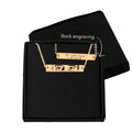 Customized Double-Sided Square Stainless Steel Name and Eye Engraved Necklace for Commemorative Gift
