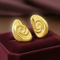 Vintage Earrings Foxi Wholesale 18K Gold Plated Geometric Beach Style Conch Stud Earrings for Women
