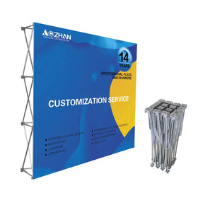 Custom Graphic Pop-Up Trade Show Exhibition Booth Tension Fabric Aluminum Frame Durable CMYK Printing Display Advertising