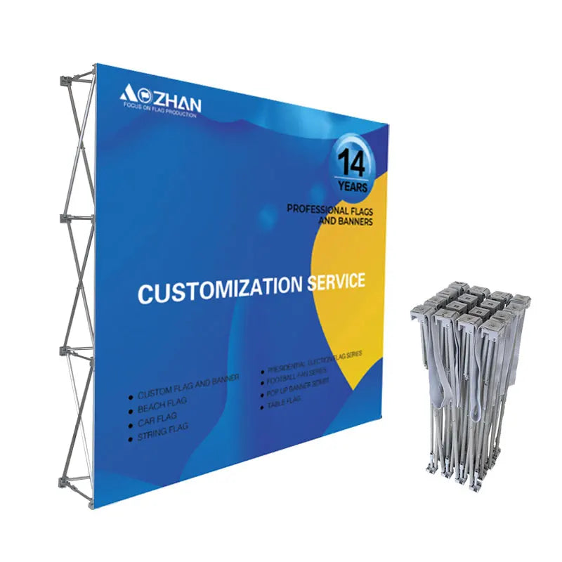 Custom Graphic Pop-Up Trade Show Exhibition Booth Tension Fabric Aluminum Frame Durable CMYK Printing Display Advertising
