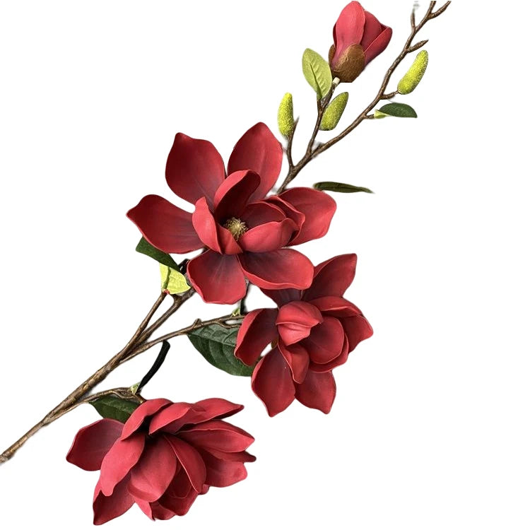Decorative Artificial Wholesale Flowers 4 Heads Magnolia Grandiflora