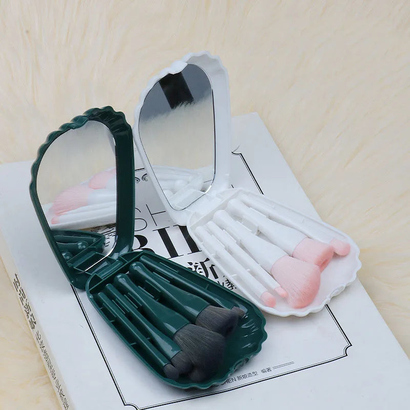 YUE 5-Piece Mini Face Makeup Brush Set with Concealer Compatibility Synthetic Hair & Plastic Handle