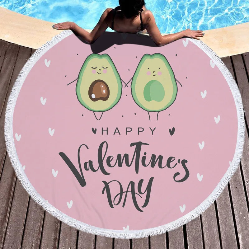 New Avocado Round Wearable Blanket 3d Printed Microfiber Round Beach Towel Beach Swimming Towel