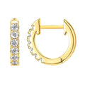 BAPE118 RINNTIN 14K Gold Plated Cubic Zirconia Cuff Earrings Huggie Hoop Earrings