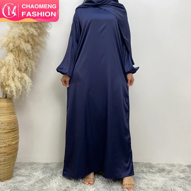 6675# Solid Color New Modest Khimar Hijab Abaya Muslim Long Prayer Abayas Dresses Attached Scarf One Piece Jilbab With Side Pock