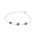 Luxury 24K Gold Plated 925 Sterling Silver Green Heart Diamond Bracelet S925 Emerald Gemstone Bracelet for Women